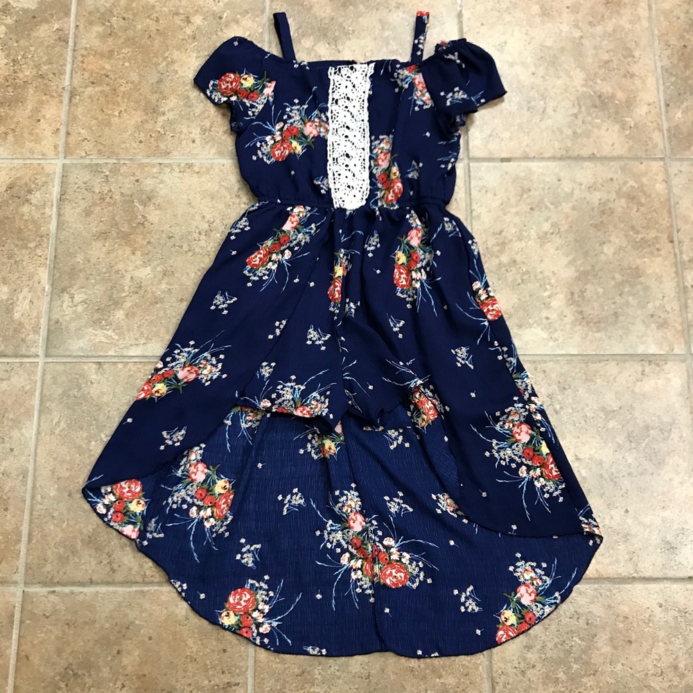 Zunie Boho Romper Floral Cold Shoulder, Child 12